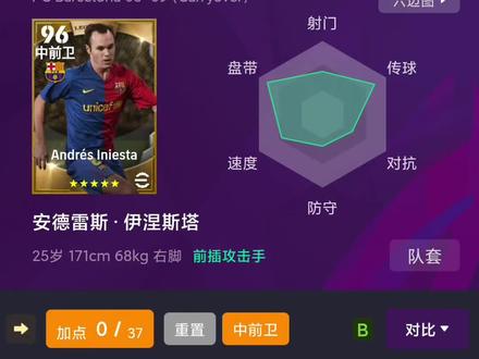 实况足球 球员加点交流—— 小白 伊涅斯塔