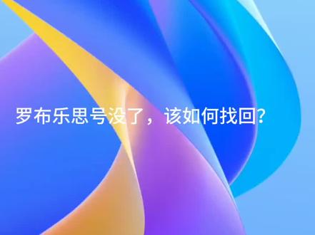 罗布乐思,自己的号,如何找回😭😭😭