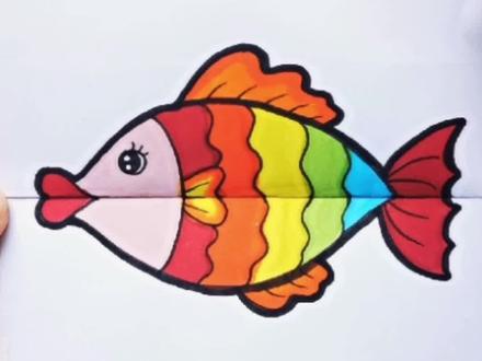 大红唇暗藏凶器啊!#鱼简笔画#折纸画 #一起学画画