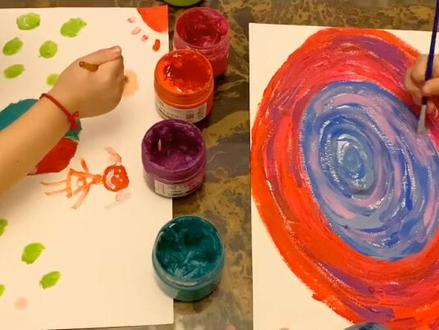 和妹妹一起画#我爱画画