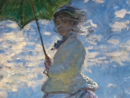 莫奈,《撑阳伞的女人》。#名画欣赏