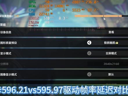 鸣潮596.21vs595.97驱动帧率延迟测试对比 #鸣潮 #N卡驱动 #显卡驱动 #英伟达 #4K