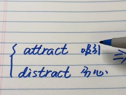 attract 吸引 distract 分心 #背单词 #英语单词 #边画边写讲知识 #青年创作者成长计划 #马铃薯小陈