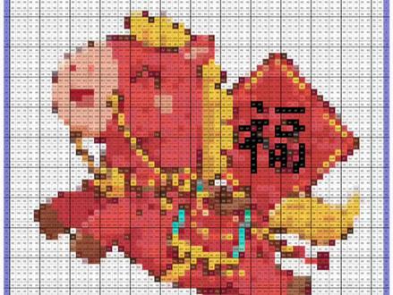 马年送福拼豆图纸制作教程来啦#拼豆图纸 #新年拼豆 #醒图 #醒图创作者 #拼豆