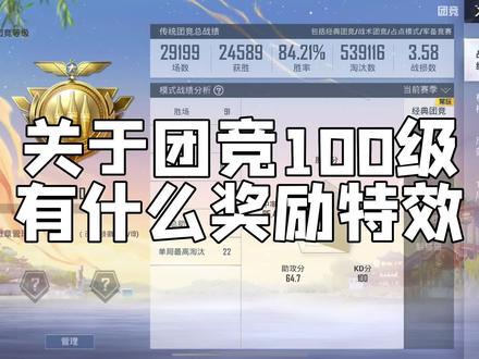 关于团竞一百级有什么奖励!#团队竞技