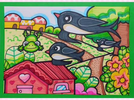 “小壁虎借尾巴”主题画#“春天”主题画#如何运用万能背景画画?一画多题可用,直接套用即可#幼师考编 #教师资格证#幼师绘画考试通用 #幼师#画画 #简笔画 #儿童画 #创作灵感