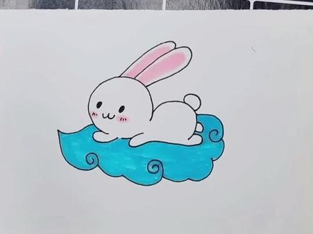 玉兔的简单画法来啦#简笔画 #中秋节绘画 #育儿