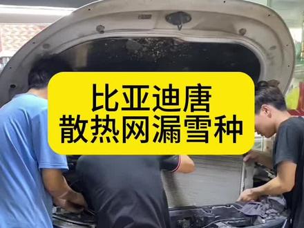 比亚迪唐漏雪种,拆了水箱/冷凝器散热网整套抬出来,看到漏气我就松一口气了!#比亚迪唐维修空调 #散热网漏气 #天气太热了 #抖音记录修理工的日常