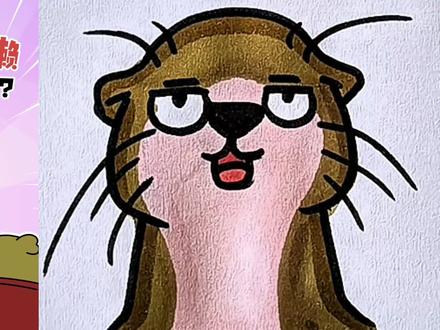 画超级可爱的小水獭。 #简笔画