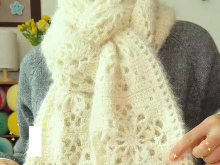 三万三围巾教程上集~改良版花片 #三万三围巾钩织教程 #毛线编织 #手工编织零基础教学 #毛线 #钩针编织