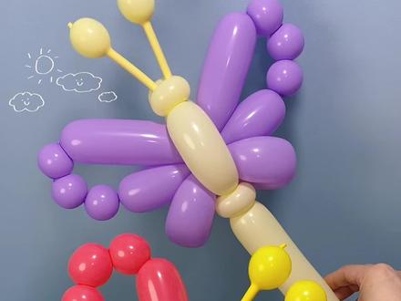 蝴蝶魔法棒,好看又简单 #蝴蝶魔法棒 #气球教程#花样气球