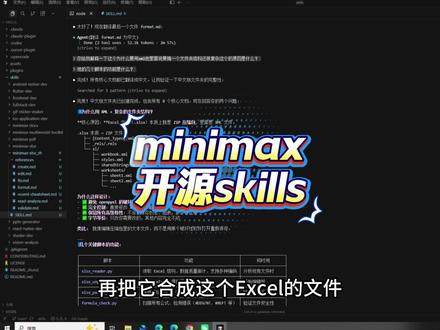 minimax的开源skills极大的借鉴价值 #大模型 #ai #智能体