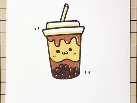来杯暖暖的朱古力奶茶🥤#可爱简笔画 #简笔画教程 #美食简笔画 #绘画 @抖音小助手