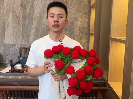 冰条线毯子玫瑰花视频教程#手工#教程#毯子 #玫瑰花