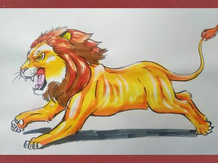 【绘画教程】画一只狮子。即使非洲很热,我也要帅帅的围脖。#绘画教程#画画#动物#狮子#美术 #绘画