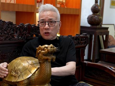 龙龟代表着荣誉和地位,是能耐、负重、长寿、权威的象征。#龙头龟 #贺寿 #家居摆件 #铜器
