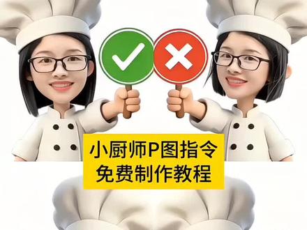小厨师👨🍳👩🍳P图指令免费制作教程#小云雀AI #小云雀AI一镜到底 #小云雀AI一键图片设计 #小云雀AI视频