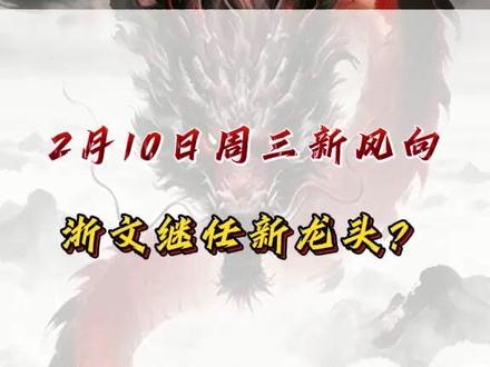 2月10日周三新风向 浙文继任新龙头? 感谢平台#浙文互联