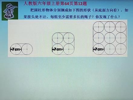 六年级数学上册:第64页第12题,把圆柱物体捆起来至少要多长绳子 #六年级数学上册 #第64页第12题 #圆柱形物体 #捆起来 #至少要多长绳子
