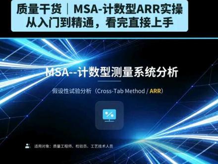 质量干货|计数型 MSA-ARR 实操培训,从入门到精通#真实生活分享计划#MSA #质量管理 #质量干货#计数型