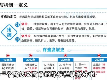 没想到ppt里这个丝滑的导航栏竟然这么简单,我把步骤放在下面啦
第一步:插入一个蓝色无轮廓圆角矩形,加上目录文字
第二步:插入一个白色无轮廓圆角矩形,再插入一个三角形,旋转,调整位置大小,白色无轮廓,将圆角矩形和三角形组合,添加阴影居中偏移,再将它置于文字下方
第三步:复制四张幻灯片,调整图形的位置,后面的幻灯片执行同样的操作
第四步:最后把内容粘贴进来,全选五张幻灯片,选择切换中的平滑效果
这样导航栏就制作完成啦~
#护士懂护士 #医护ppt #护理ppt #ppt技巧 #医护工作者