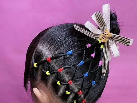 燕子儿童编发:鱼网扎法#儿童编发 #发型教程 #日常编发 @dou 小 - 抖