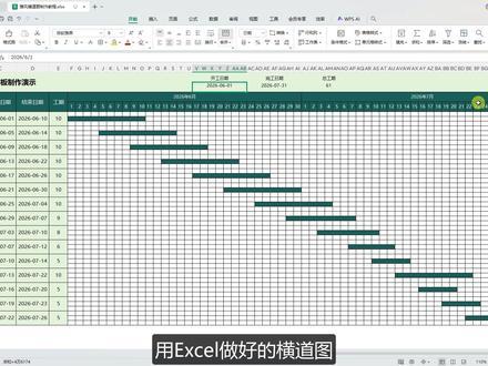 Excel横道图如何关联所有项目日期 #横道图 #横道图自动生成表格 #Excel横道图 #wps横道图 #雅风横道图