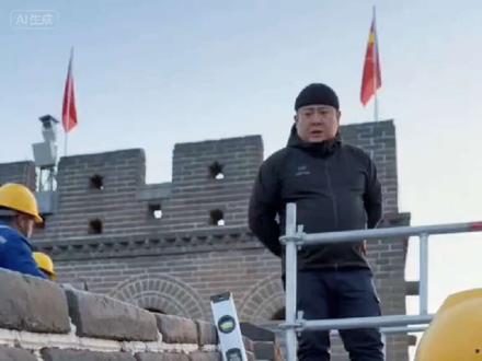 鹏哥接个大活儿,给长城贴瓷砖( Ꙭ) #给生活找点乐子 #Ai