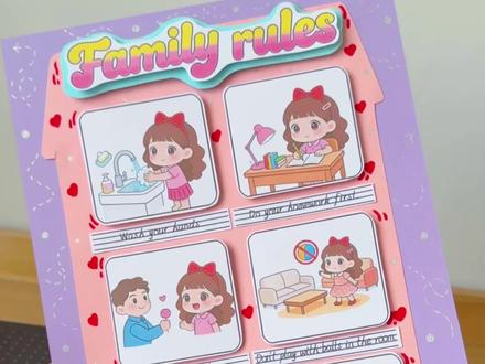 四下英语第二单元家庭规则立体海报教程 女孩版
人教四年级下册英语第二单元
C: Make family rules.
电子版彩图和线稿均🉑打印
自备工具如下:
1️⃣ 紫色粉色卡纸各一张
2️⃣ 泡沫胶、双面胶、剪刀
🉑️临摹、借鉴用于作业
🈲️搬运🈲️同行二改🈲️商用
原创作品 已申版权 盗图必究
临摹发布平台请@木南手抄报
感谢喜欢~持续更新……
#家庭规则英语海报 #家庭规则英语手抄报 #英语家庭规则手抄报 #家庭规则英语小报 #英语家庭规则立体海报