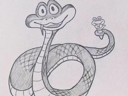 盖瑞一条蛇怎么画#画画教程 #画画#简笔画#零基础学画画 #内容启发搜索 蛇怎么画