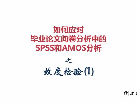 毕业论文问卷分析SPSS和AMOS分析之效度检验/探索性因子分析
