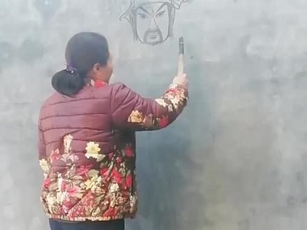 桃园三结义你们猜这是哪个人物?#人物画 #墙绘