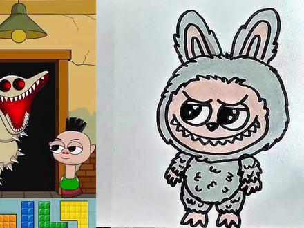 拉布布躲避贪吃蛇成功#简笔画 @抖音创作者中心 @抖音小助手 @抖音青少年