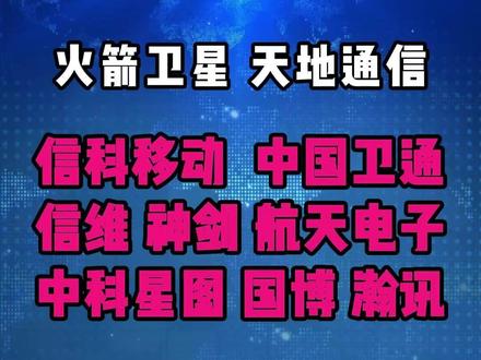 商业航天:天地通信领域的公司梳理 #财经 #商业航天 #通信 #航天 #抖音知识年终大赏