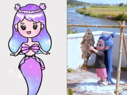 美人鱼你会画了吗#美人鱼简笔画 #儿童简笔画教程