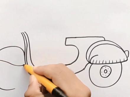 如何用数字 5 画电动车图片 #儿童简笔画 #简笔画 #简笔画教程 #简单画 #手绘画 #亲子简笔画