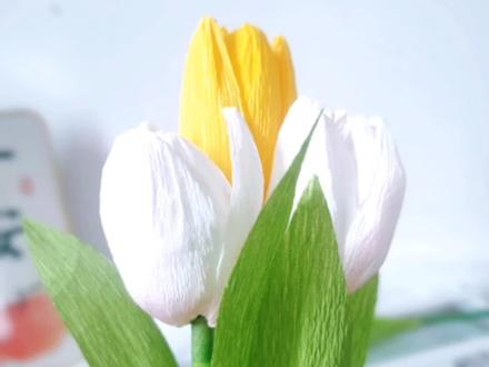 皱纹纸郁金香超详细的教程来啦#手工diy #简单手工花制作教程 #让喜欢的事成为生活 #爱手工爱生活