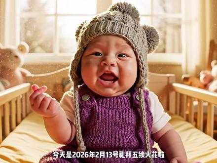 今天是2026年2月13号礼拜五续火花啦,友谊的小船不能翻爱你哟么么哒!#AI新春游园会 #AI创作浪潮计划 #火花宝宝 #续火花 #萌娃