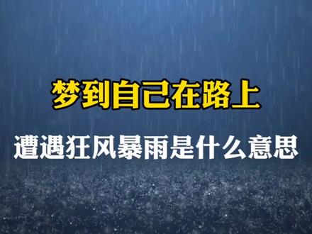 梦到自己在路上遭遇狂风暴雨是什么意思#做梦 #解梦 #狂风暴雨来袭 #下雨 #路上