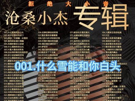 沧桑小杰最新合集 每一首歌都是用心打磨的诚意之作,听完记得来告诉我,哪首最戳你?#沧桑小杰 #新歌推荐 #宝藏音乐 #车载音乐 #U盘