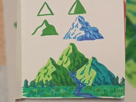 一分钟教你画大山⛰️