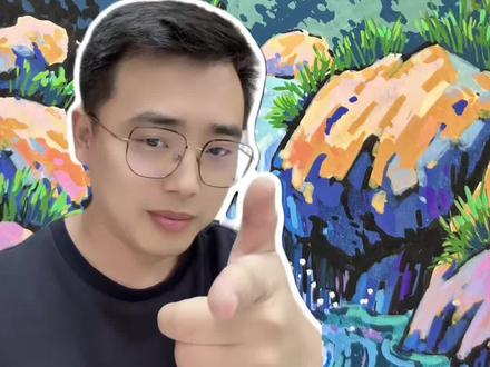 把《山居秋暝》画成看得见的诗意! #跟着抖音学画画 #零基础学画画 #绘画教程 #插画 #绘画