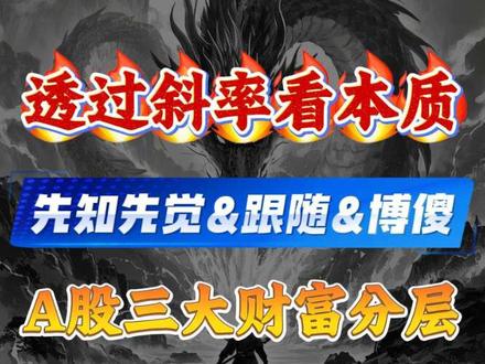 透过斜率看本质,
先知先觉&跟随&博傻,
A股三大财富分层。