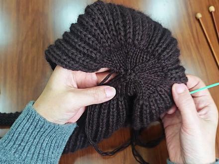 从零开始织一个帽子丨第五步 帽子是怎么缝合的 #手工帽子 #手工帽子的编织方法#帽子缝合教程#手工编织零基础教学 #知识分享