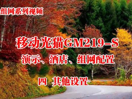 Olt组网系列视频- 移动光猫GM219-S的 其他配置说明 #光猫配置文件