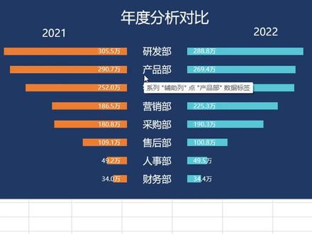 这种带同比数据的蝴蝶图,你会做吗?#excel技巧 #office办公技巧 #办公技巧 #职场技能 #文员必备