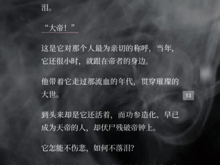 黑皇:无需复活无始,吾将超越无始!哪怕我背负帝尸,需一只手托着残钟,我黑皇一样无敌世间!#圣墟#辰东#叶凡