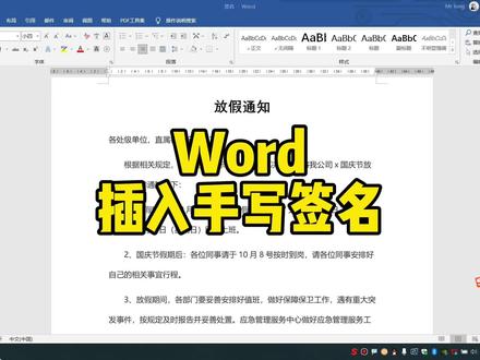 Word插入手写签名