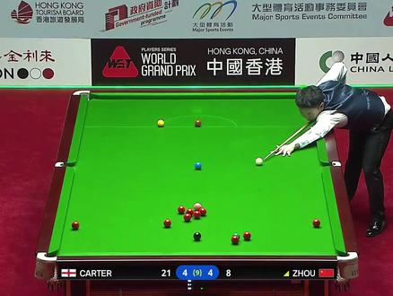 斯诺克历史首次!周跃龙5比4绝杀卡特,大奖赛四强中国德比对决 #斯诺克世界大奖赛 #周跃龙 #huya斯诺克