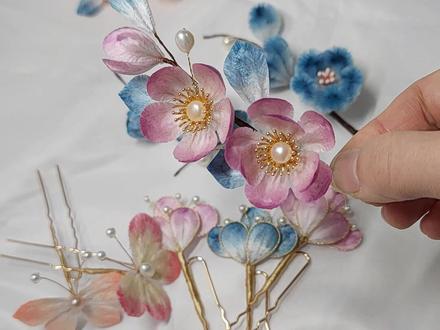 #汉服发饰 #绒花 #缠花 萌新入坑,请多指教~